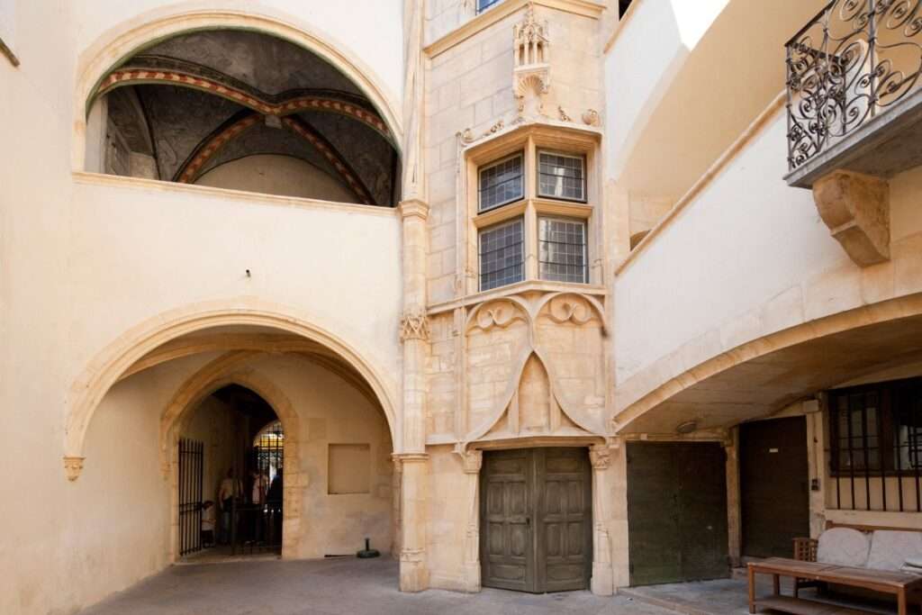 Inside the traboules of Old Lyon.