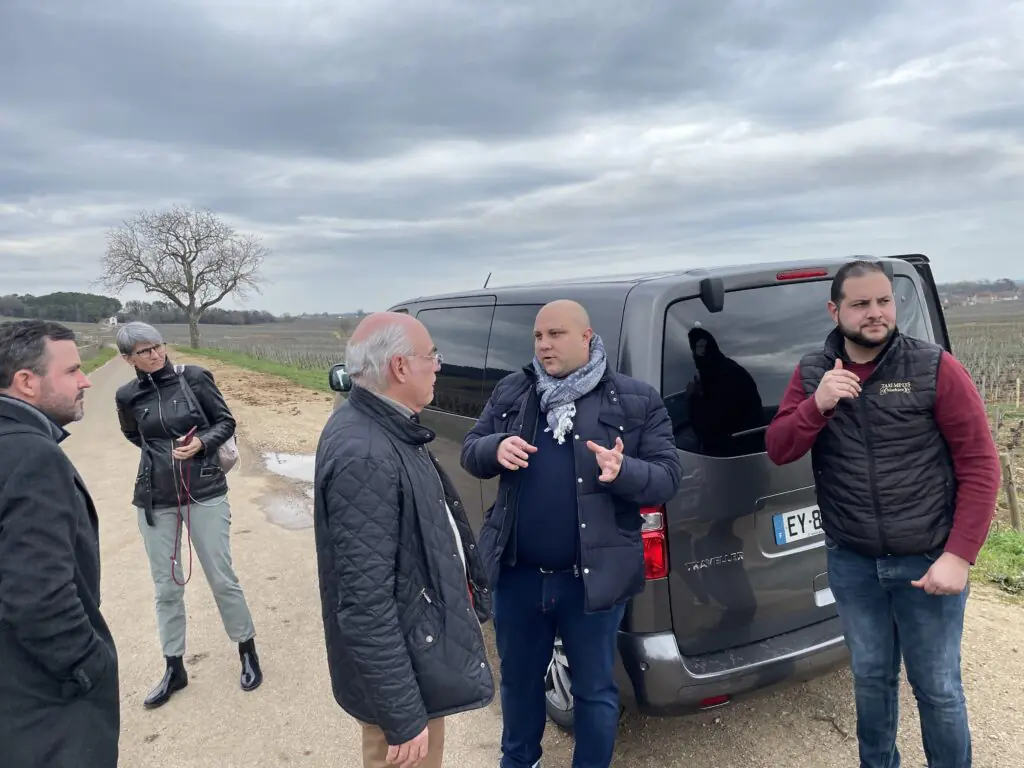 Walking the vineyard rows in Burgundy.